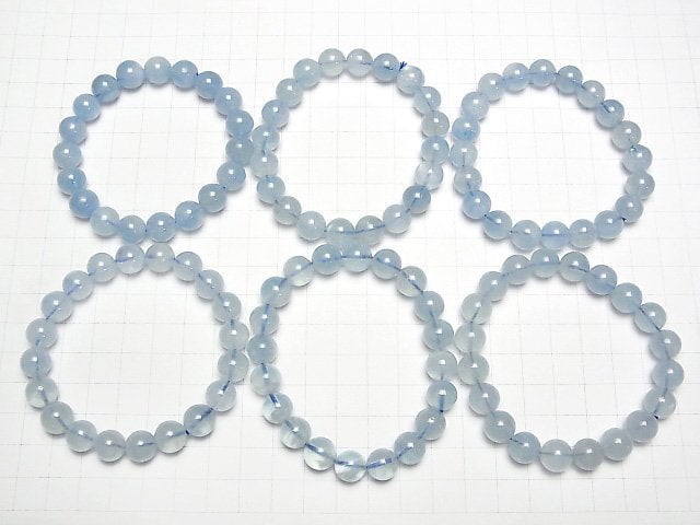 [Video]Aquamarine AA+ Round 10mm Bracelet