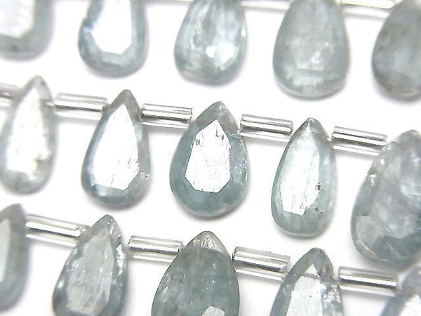 [Video]High Quality Sky Kyanite AA++ Faceted Pear Shape 1strand beads (aprx.6inch/16cm)