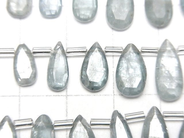 [Video]High Quality Sky Kyanite AA++ Faceted Pear Shape 1strand beads (aprx.6inch/16cm)