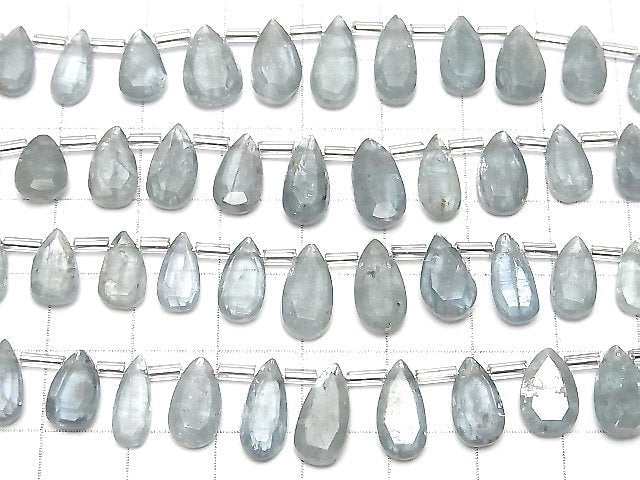 [Video]High Quality Sky Kyanite AA++ Faceted Pear Shape 1strand beads (aprx.6inch/16cm)