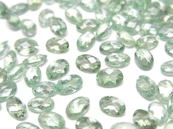 [Video] High Quality Green Kyanite AAA Loose stone Oval Faceted (Checker Cut) 6x4mm 5pcs