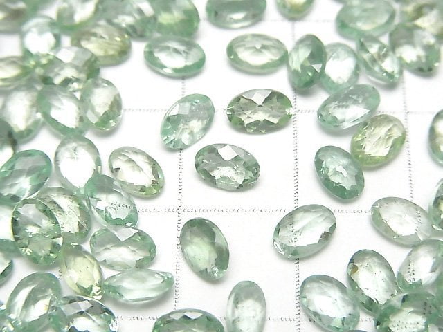 [Video] High Quality Green Kyanite AAA Loose stone Oval Faceted (Checker Cut) 6x4mm 5pcs