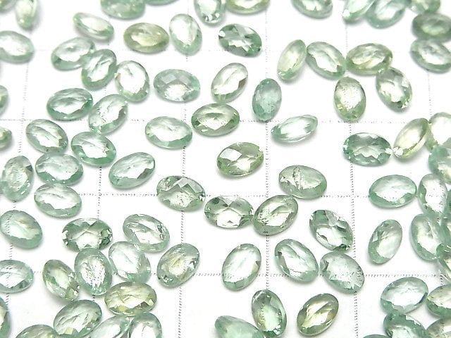 [Video] High Quality Green Kyanite AAA Loose stone Oval Faceted (Checker Cut) 6x4mm 5pcs