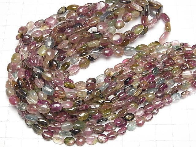 [Video]High Quality Bi-color Tourmaline AA++ Small Size Nugget half or 1strand beads (aprx.17inch/42cm)