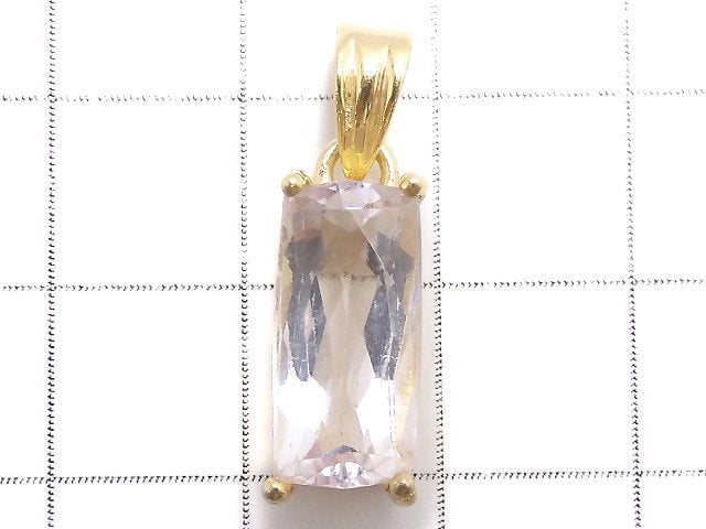 [Video][One of a kind] High Quality Kunzite AAA Faceted Pendant 18KGP NO.40