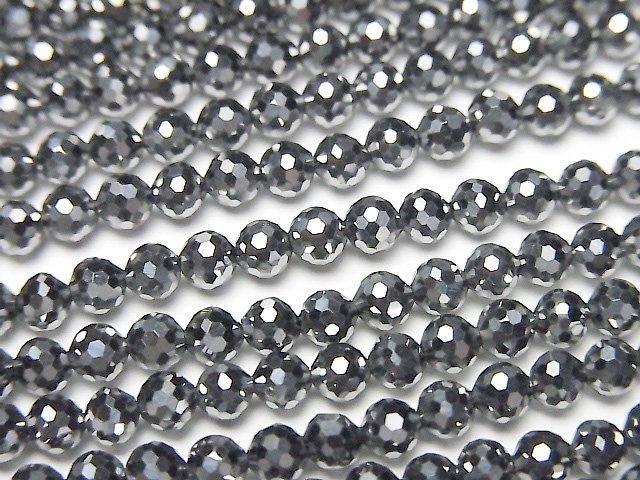 [Video]High Quality! 2pcs $8.79! Terahertz 128Faceted Round 3mm 1strand beads (aprx.15inch/36cm)