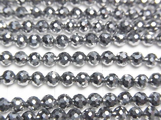 [Video]High Quality! 2pcs $8.79! Terahertz 128Faceted Round 3mm 1strand beads (aprx.15inch/36cm)