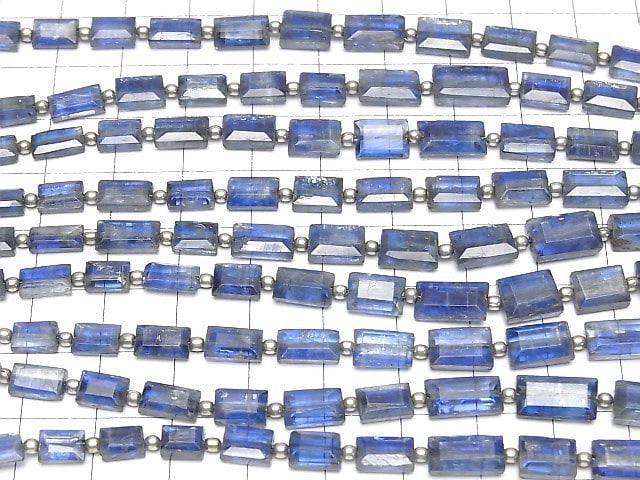 [Video]High Quality Kyanite AA++ Faceted Rectangle 1strand beads (aprx.7inch/18cm)