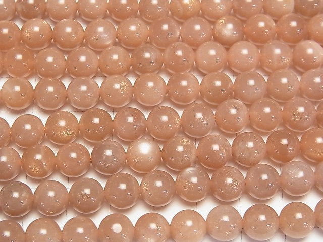 [Video] Orange Moonstone AAA- Round 8mm half or 1strand beads (aprx.15inch/38cm)