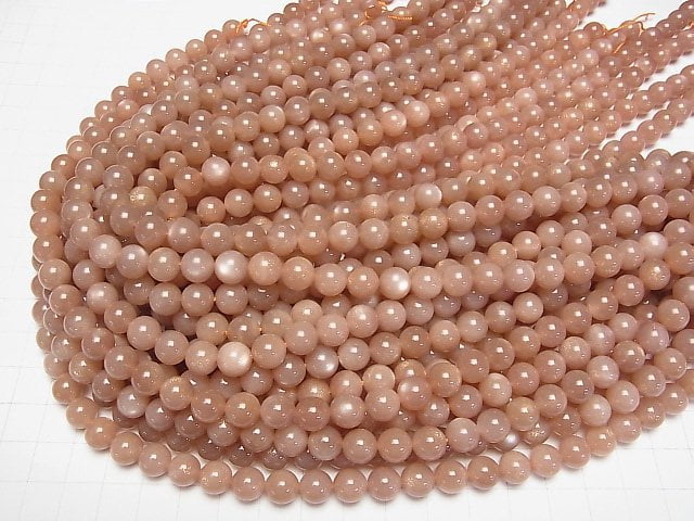 [Video] Orange Moonstone AAA- Round 8mm half or 1strand beads (aprx.15inch/38cm)