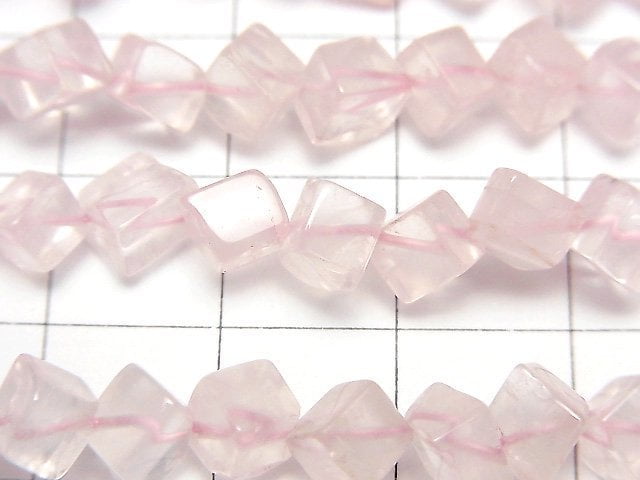 [Video]High Quality Rose Quartz AA++ Dice 1strand beads (aprx.14inch/34cm)