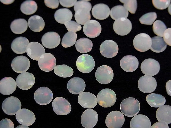 [Video]High Quality Ethiopian Opal AA++ Loose stone Round Faceted 5x5mm 5pcs