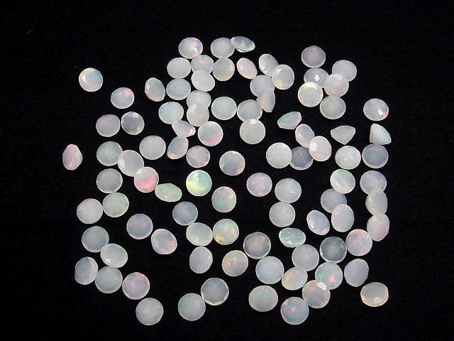 [Video]High Quality Ethiopian Opal AA++ Loose stone Round Faceted 5x5mm 5pcs