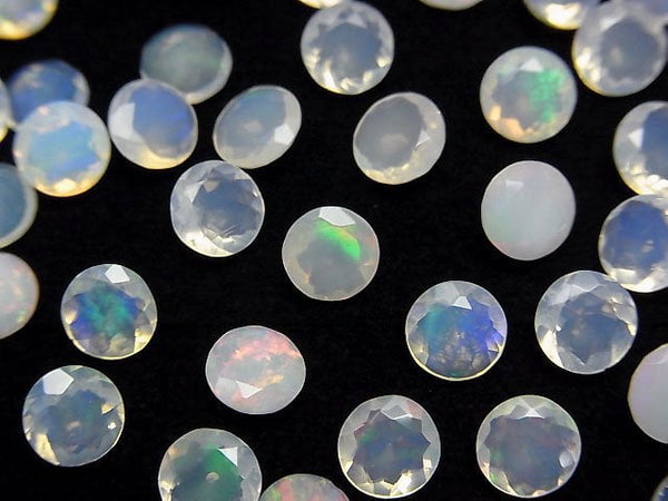 [Video]High Quality Ethiopian Opal AA++ Loose stone Round Faceted 6x6mm 5pcs