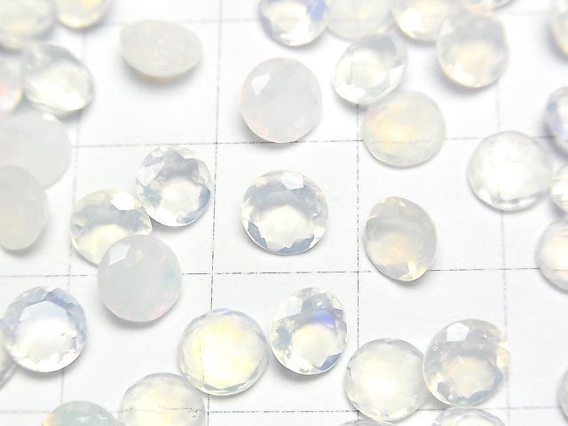[Video]High Quality Ethiopian Opal AA++ Loose stone Round Faceted 6x6mm 5pcs