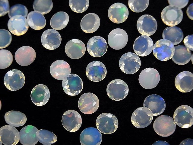 [Video]High Quality Ethiopian Opal AA++ Loose stone Round Faceted 6x6mm 5pcs