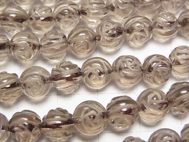 Smoky Quartz AAA Round Rose Cut 8mm 1/4 or 1strand beads (aprx.15inch/36cm)