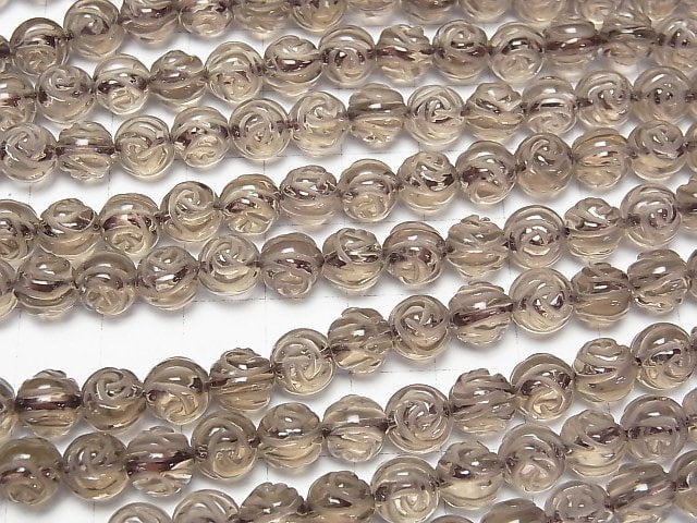 Smoky Quartz AAA Round Rose Cut 8mm 1/4 or 1strand beads (aprx.15inch/36cm)