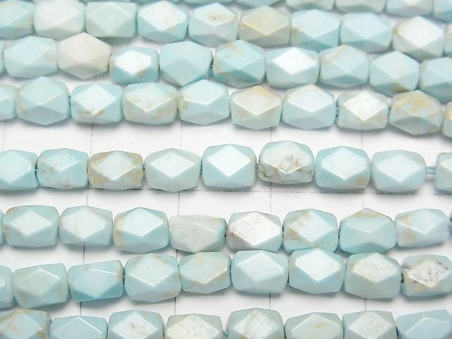 [Video]Magnesite Turquoise Rectangle Faceted Tube 6x5x5mm 1strand beads (aprx.14inch/34cm)