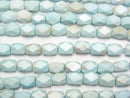 [Video]Magnesite Turquoise Rectangle Faceted Tube 6x5x5mm 1strand beads (aprx.14inch/34cm)