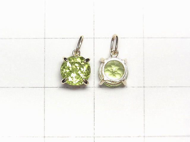 [Video] [Japan] High Quality Peridot AAA Pendant 6x6x4mm [K10 Yellow Gold] 1pc