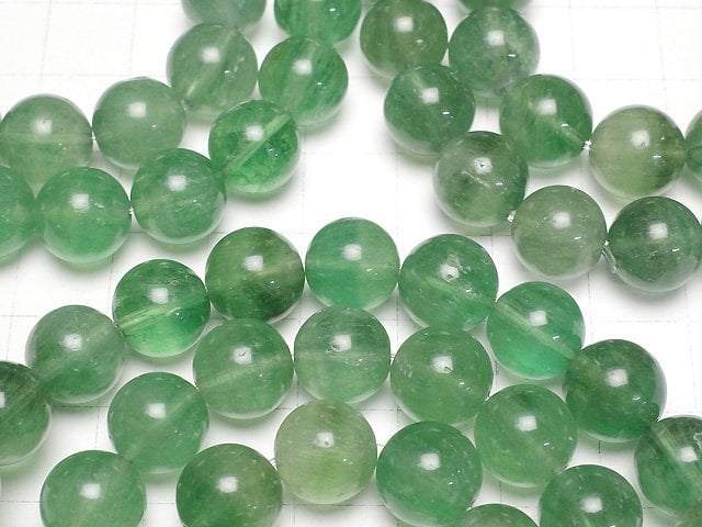 [Video] Green Fluorite AA++ Round 10mm Bracelet