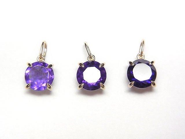 高品質紫水晶 AAA- 墜飾 6x6x4mm [K10黃金] 1個 [日本]