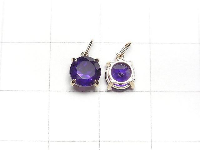 高品質紫水晶 AAA- 墜飾 6x6x4mm [K10黃金] 1個 [日本]