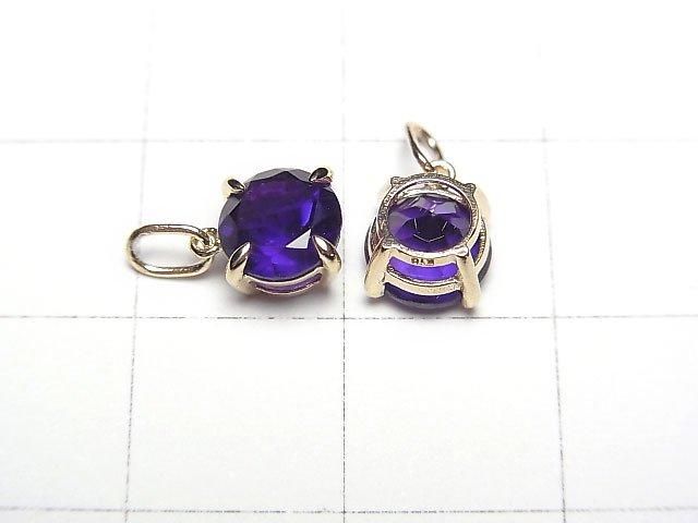高品質紫水晶 AAA- 墜飾 6x6x4mm [K10黃金] 1個 [日本]