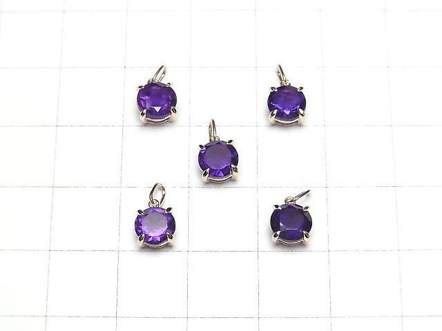 高品質紫水晶 AAA- 墜飾 6x6x4mm [K10黃金] 1個 [日本]