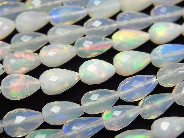 [Video]High Quality Ethiopian Opal AAA Vertical Hole Faceted Drop half or 1strand beads (aprx.15inch/38cm)