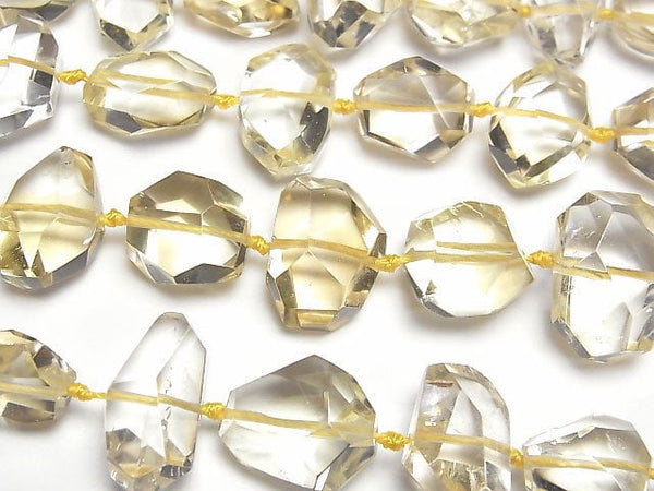[Video] Unheated Citrine AAA- Faceted Nugget half or 1strand beads (aprx.15inch/38cm)