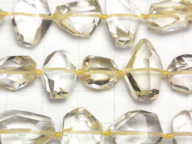 [Video] Unheated Citrine AAA- Faceted Nugget half or 1strand beads (aprx.15inch/38cm)