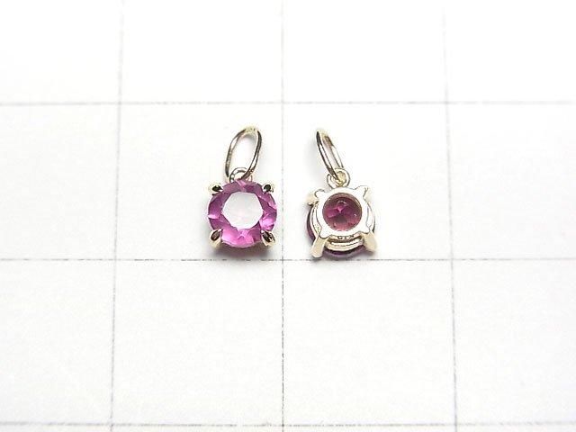 高品質馬來亞石榴石 AAA- 圓形刻面 4x4x3mm 吊墜 [K10 黃金] 1 件 [日本]