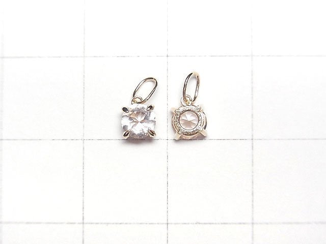 [Video] [Japan] High Quality Morganite AAA Round Faceted 4x4x3mm Pendant [K10 Yellow Gold] 1pc