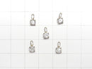 [Video] [Japan] High Quality Natural White Zircon AAA Round Faceted 4x4x3mm Pendant [K10 Yellow Gold] 1pc