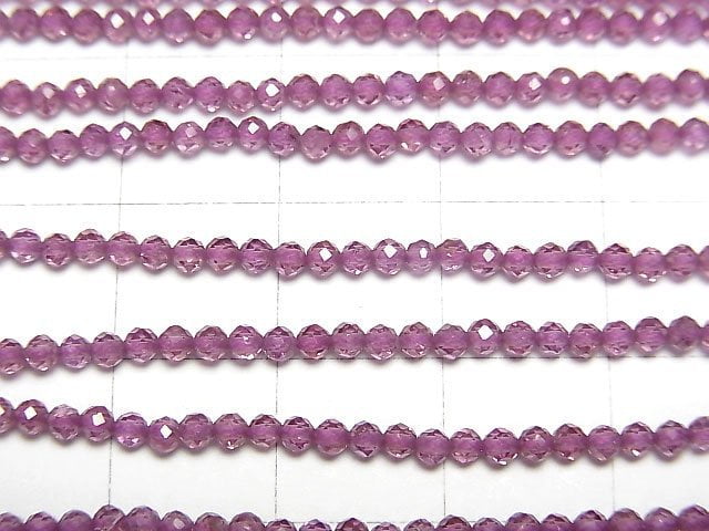 [Video]High Quality! Rhodolite Garnet AAA Faceted Round 2mm 1strand beads (aprx.12inch/30cm)