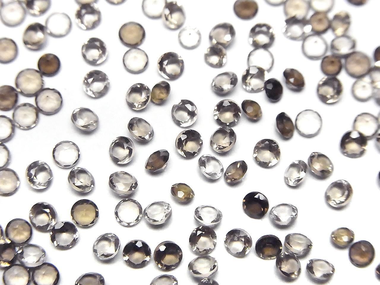高品質煙水晶 AAA 刻面圓形裸石 3x3mm 10顆