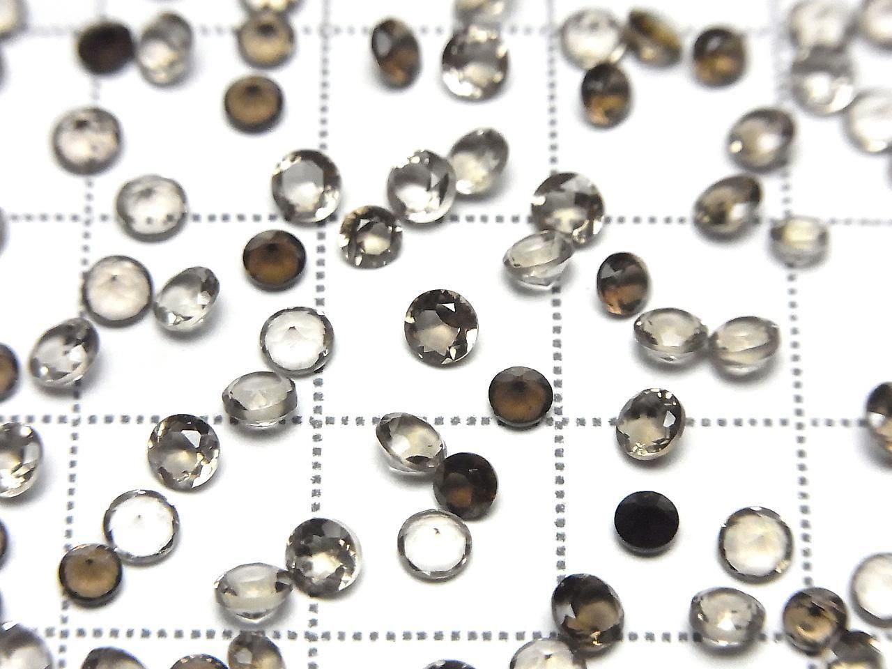 高品質煙水晶 AAA 刻面圓形裸石 3x3mm 10顆
