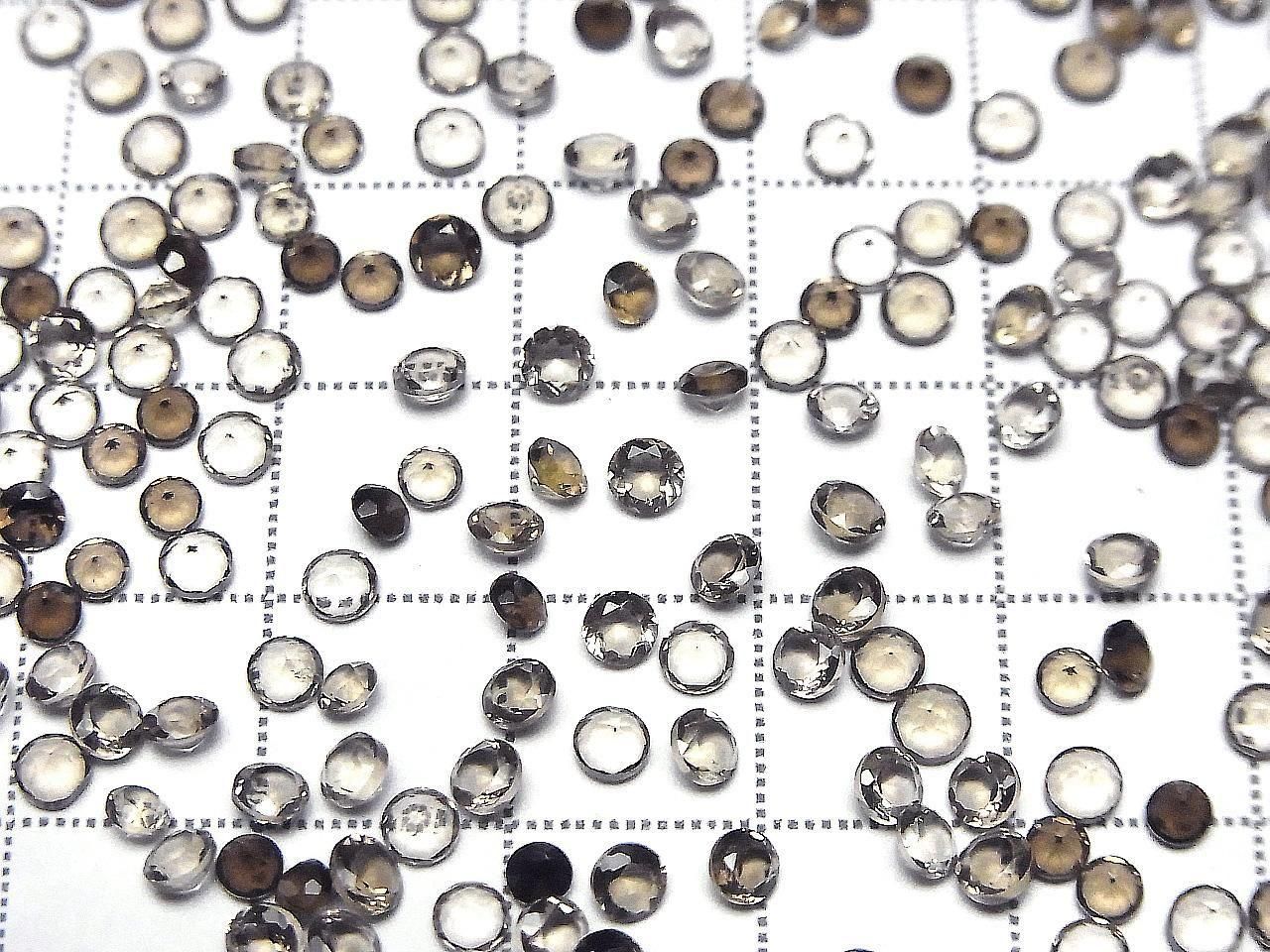 Quartz Fumé de Haute Qualité AAA Pierre Naturelle Ronde Facettée 3x3mm 10pcs