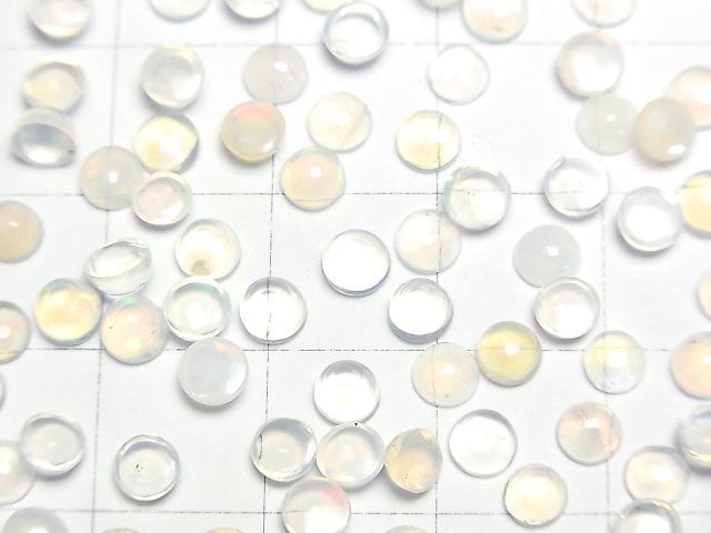 [Video]High Quality Ethiopian Opal AA++ Round Cabochon 4x4mm 10pcs