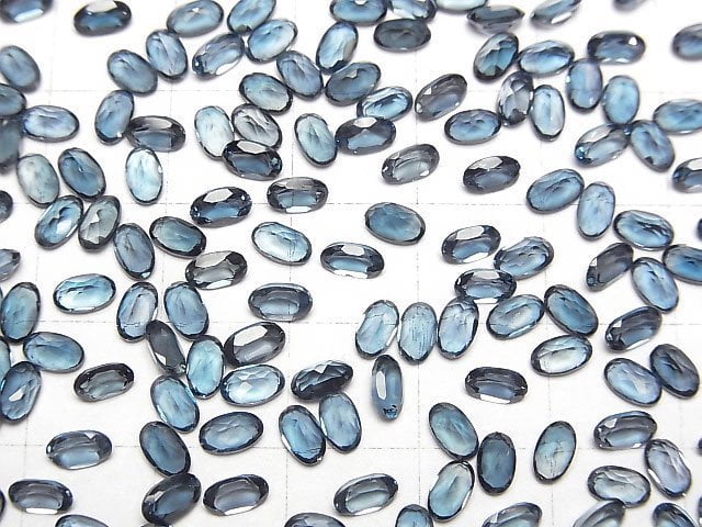 [Video]High Quality London Blue Topaz AAA Loose stone Oval Faceted 5x3x2mm 5pcs