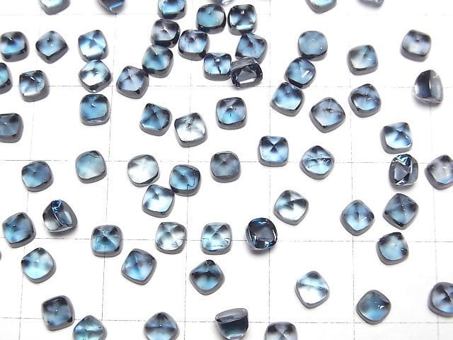 [Video] High Quality London Blue Topaz AAA Sugarloaf Cut 4x4mm 2pcs