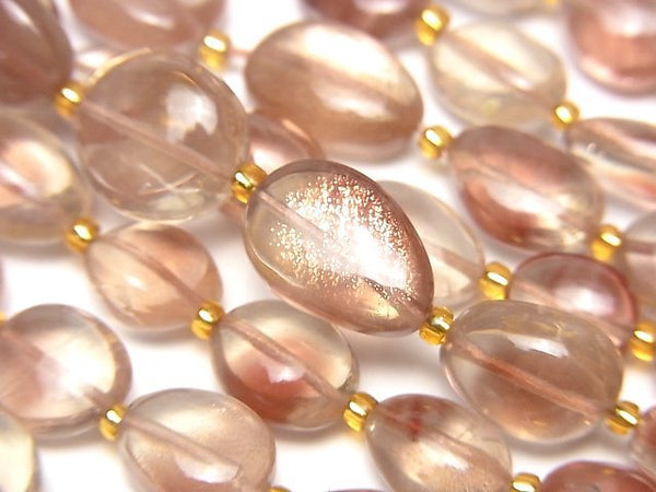 [Video]High Quality Oregon Sunstone AAA- Nugget half or 1strand beads (aprx.16inch/40cm)