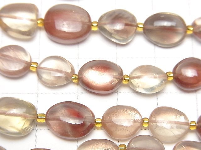 [Video]High Quality Oregon Sunstone AAA- Nugget half or 1strand beads (aprx.16inch/40cm)