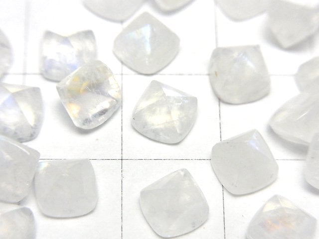 [Video] High Quality Rainbow Moonstone AA++ Sugarloaf Cut 6x6mm 3pcs