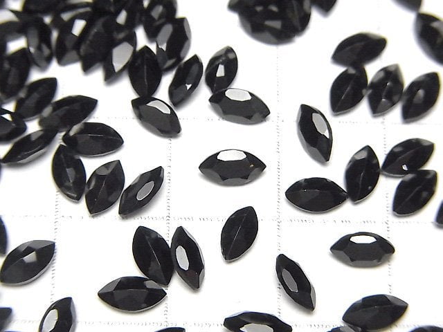 [Video]High Quality Black Spinel AAA Loose stone Marquise Faceted 6x3mm 10pcs