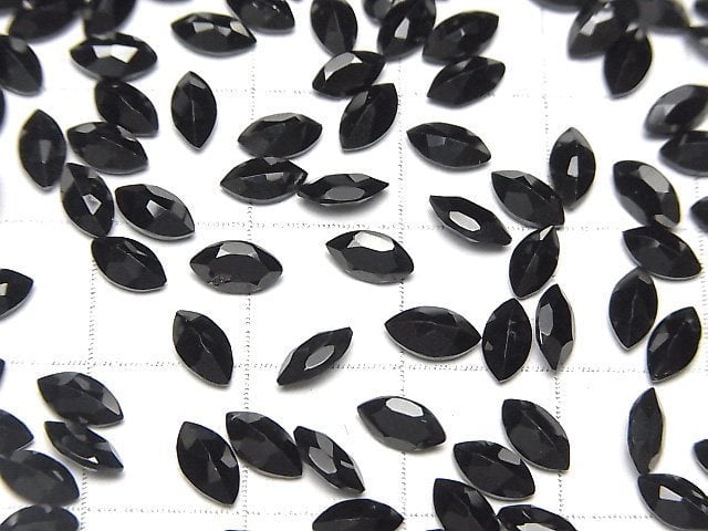 [Video]High Quality Black Spinel AAA Loose stone Marquise Faceted 6x3mm 10pcs