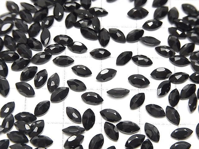 [Video]High Quality Black Spinel AAA Loose stone Marquise Faceted 6x3mm 10pcs