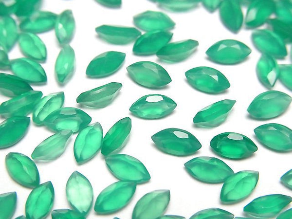 [Video]High Quality Green Onyx AAA Loose stone Marquise Faceted 6x3mm 10pcs